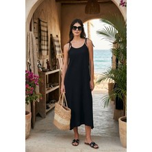 Lela Regular Fit Ip Askılı Uzun Elbise Kadın Elbise 5865732