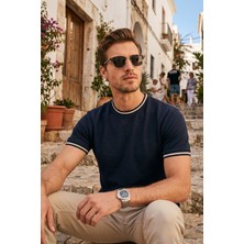 Buratti Pamuklu Regular Fit Şerit Detaylı T Shirt Erkek T Shirt 5904089