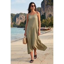 Lela Regular Fit Ip Askılı Uzun Elbise Kadın Elbise 5865732