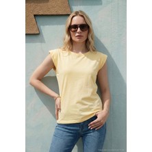 Lela Pamuklu Bisiklet Yaka Kolsuz T Shirt Bayan T Shirt 5864019