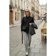 Lela Pamuklu Relaxed Fit Fiyonk Detaylı Yaka Gömlek Bayan Gömlek 6925407