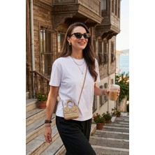 Lela Pamuklu Oversize Fit Bisiklet Yaka T Shirt Bayan T Shirt 5866097