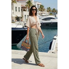 Lela Pamuklu Relaxed Fit Geniş Paça Müslim Pantolon Bayan Pantolon 668YP5502