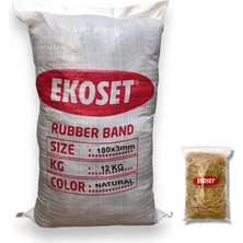 Ekoset 180 mmX3 mm Geniş Kauçuk Paket Ambalaj Lastiği 12KG Koli (180X3)