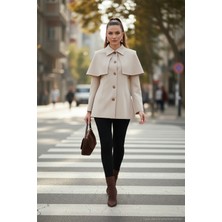 Lela Regular Fit Pelerin Detaylı Düğmeli Ceket Bayan Ceket 6927687
