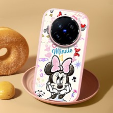 HONTINGA Vivo X200 Pro ile Uyumlu Kılıf Kamera Korumalı Düşüme Önleyici Kamera Koruyucu Pembe Yumuşak Silikon Sevgili Çift Telefon Kılıfı Minnie Desenli K4-0492