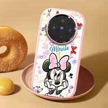 HONTINGA Vivo X300 ile Uyumlu Kılıf Kamera Korumalı Düşüme Önleyici Kamera Koruyucu Pembe Yumuşak Silikon Sevgili Çift Telefon Kılıfı Minnie Desenli K4-0492