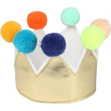 Meri Meri - Gold Pompom Crown - Altın Ponpon Taç