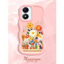 HONTINGA Vivo Y02S Uyumlu Kılıf Düşüme Önleyici Basitlik Anti Düşme Kamera Koruyucu Basit Pembe Yumuşak Silikon Sevgili Çift Telefon Kılıfı Çiçekli Kılıf Desen K9-0344