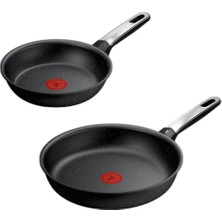 Tefal Expertise+ 5x 2'li Düz Tava Seti 20/26 cm Titanyum Yapışmaz Taban Siyah Renk