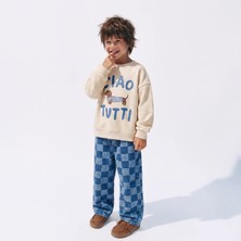 DoaMini Erkek Çocuk Pamuklu Baskılı Sweatshirt Uzun Kollu