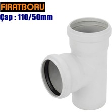 Fırat Pvc Te Çatal 110/50MM, Te Çatal, 1 Adet