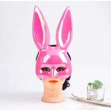 Pandoli Holographic Pembe Plastik Tavşan Maskesi Yetişkin Çocuk Halloween Bride Retro