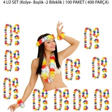 Pandoli Hawaii Partisi Kolye- Başlık -1 Çift Bileklikli 4 Lü Hawai Set 100 Paket