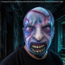 Pandoli Halloween Cam Göz 3D Boyutlu Transparan Kumaş Baskı Biker Motosiklet Yüz Korku Maskesi