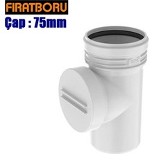 Fırat Pvc Temizleme Te 75MM, Temizleme Te