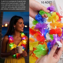 Pandoli Yetişkin Çocuk Uyumlu Karışık Renk LED Işıklı Hawai Kolye 50 cm 10 Adet