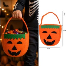Pandoli Halloween Balkabağı Keçe Şeker Hediye Koyma Çantası 1 Adet