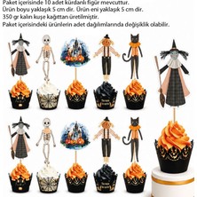 Pandoli Halloween Temalı Karton Süsleme 5 cm Kürdan Set 10 Adet
