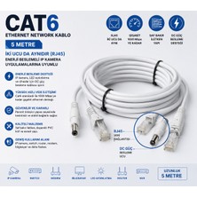 Karer Cat6 Ip Kamera Enerji Beslemeli Network Kablosu 5 Metre – RJ45 + Dc Güç Uçlu