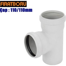 Fırat Pvc Te Çatal 110/110MM, Te Çatal, 1 Adet