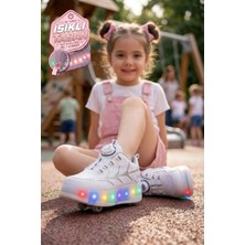 Nstil Unisex Yetişkin Çocuk Spor Ayakkabı Akıllı Bağcıklı Çıkarılabilen Patenli Işıklı Sneaker 003