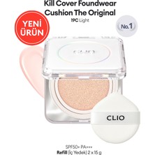 Mat Bitişli CLIO Kill Cover Founwear Cushion The Original + Refill (19C Light) SPF50+ PA+++