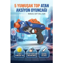Farbu Oyuncak 5 Adet Soft Mermili Manuel Kurmalı Oyuncak Tabanca – Güvenli ve Eğlenceli Manuel Oyuncak Atıcı