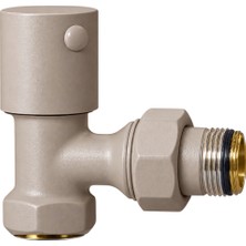 Termovan Radyatör Havlupan Vanası Köşe Tip 1/2'' Latte