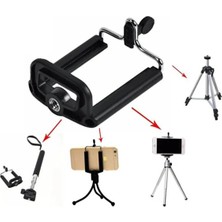 Chermik Tripod ve Monopod Için Telefon Bağlantı Aparatı Cep Telefonu Klipsi