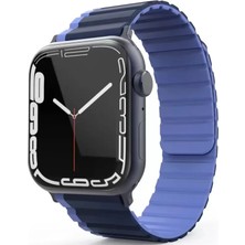 Bezos Watch 42MM Mo-Wb1 Çift Renk Mıknatıslı Silikon Kordon - Lacivert-Mavi