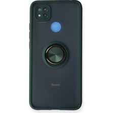 Bezos Redmi 9c Kılıf Montreal Yüzüklü Silikon Kapak - Yeşil