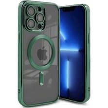 Bezos iPhone 15 Pro Kılıf Kross Magneticsafe Kapak - Koyu Yeşil