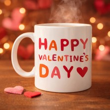 Bezos Happy Valentine’s Day Kupa – Model 4 Sevgililer Günü Hediyesi - Aşk Temalı Porselen Kupa - Sevgiliye Özel Tasarım