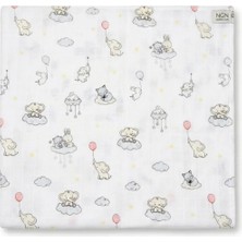 NGN Collection %100 Pamuk Bebek Müslin Örtü 80X80 cm Bebek Battaniyesi Tek Katlı Müslin, Kundak ve Puset Örtüsü