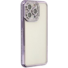 Bezos iPhone 14 Pro Kılıf Joke Taşlı Silikon - Mor