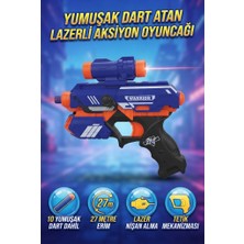 Farbu Oyuncak Lazerli Hedef Nişancı Tabancası – 10 Sünger Mermili 27 Metre Menzil Aksiyon Oyuncak