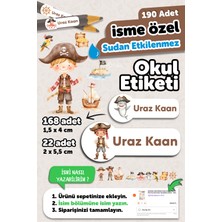 Msticker 190 Adet Kişiye Özel Okul Etiketi Isimli Kalem Defter Suluk Etiket Dayanıklı Etiket Korsan