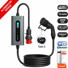 Truwatt ZTA510 Taşınabilir Elektrikli Araç Şarj Cihazı 32A/22KW/380V (10 Metre)