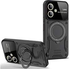 Bezos Galaxy A06 Kılıf Joy Lens Standlı Kapak - Siyah
