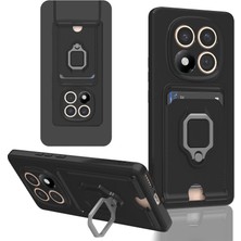 Bezos Redmi Note 14 Pro Plus Kılıf Zuma Kartvizitli Yüzüklü Silikon - Siyah