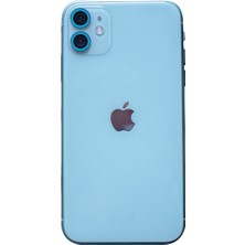 Bezos iPhone 11 Neon Fosforlu Kamera Lens - Mavi