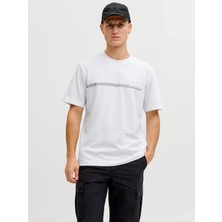 Jack & Jones Jack Jones Jcofusıon Chest Brand Tee Ss Crew Noos Erkek Beyaz Tshirt 12289936-01