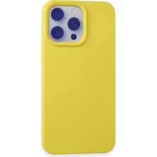 Bezos iPhone 15 Pro Max Kılıf Nano Içi Kadife Silikon - Sarı