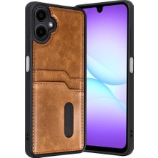 Bezos Galaxy A07 4g Sara Kartvizitli Deri Kılıf - Taba