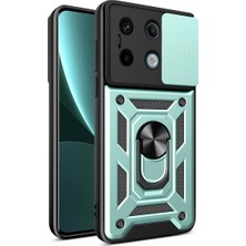 Bezos Poco X6 Pro Kılıf Pars Lens Yüzüklü Silikon - Yeşil
