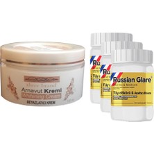 Bezos Three Brand Whitening Cream 100 ml Arnavut Kremi Aklık Kremi  + Russıan Glare Tüy Dökücü Azaltıcı Merhem 50 ml 3 Adet