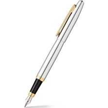 Sheaffer Vfm 9422 Parlak Krom Dolma Kalem, Altın Kaplama Süslemeli - Orta