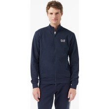 Ea7 Zip Up High Neck Erkek Mavi Sweatshirt
