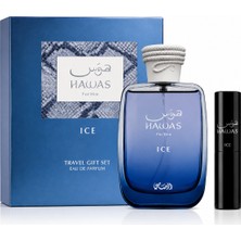 Rasasi Hawas Ice Travel Gift Set Erkek Parfüm Seti Edp 100 ml + 8 ml Seyahat Boy Parfüm